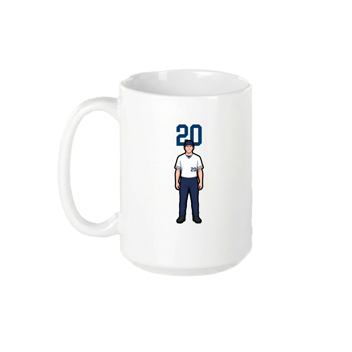15oz Coffee Mug — Number Top in White