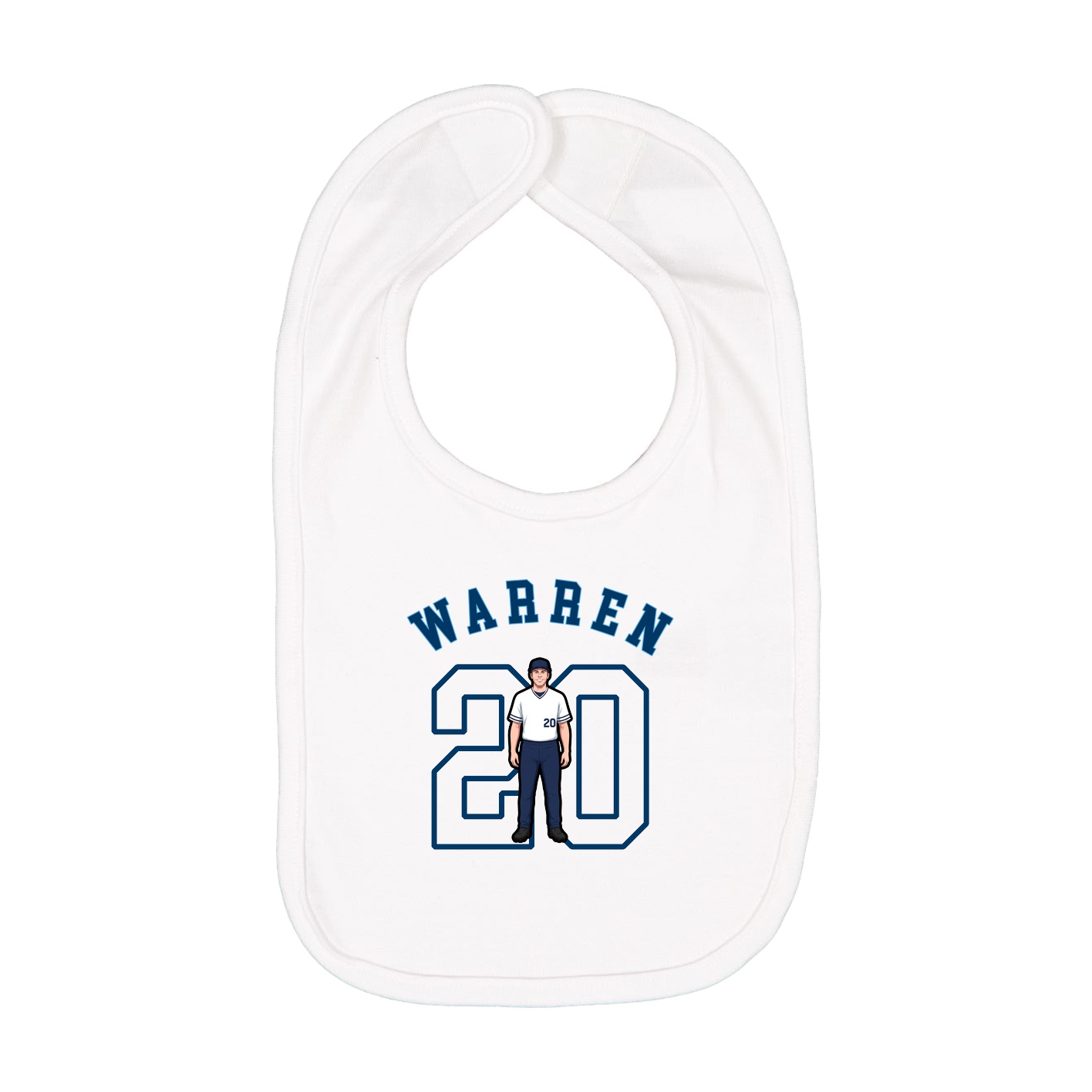 Infant Bib — Shirsey Arch in White