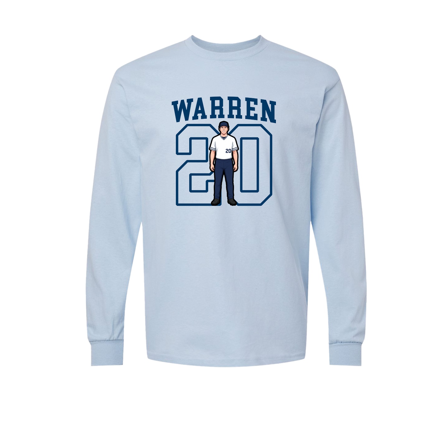 Long Sleeve Tee — Shirsey in Light Blue