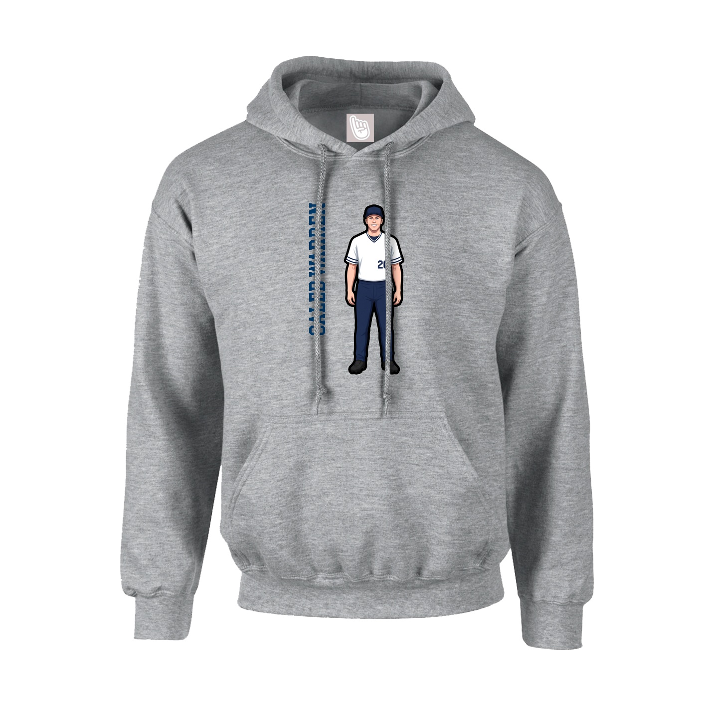 Youth Hoodie — Name Vertical in Grey