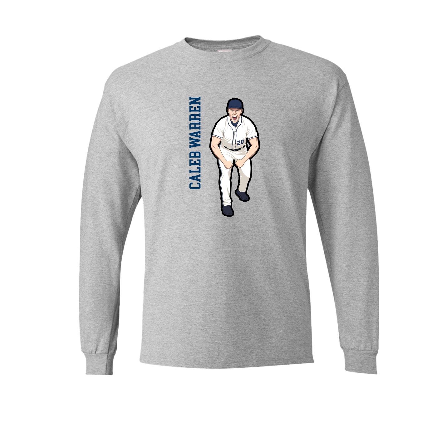 Long Sleeve Tee — Name Vertical in Grey