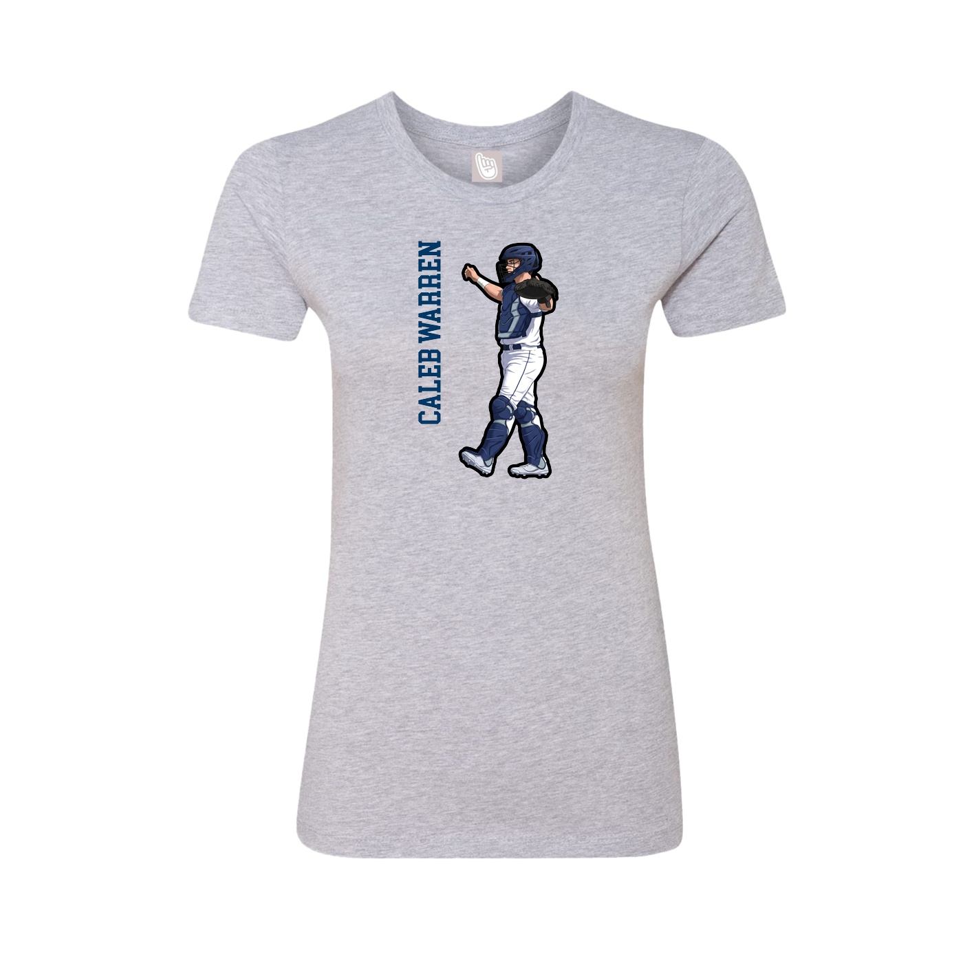 Womens Tee — Name Vertical in Grey