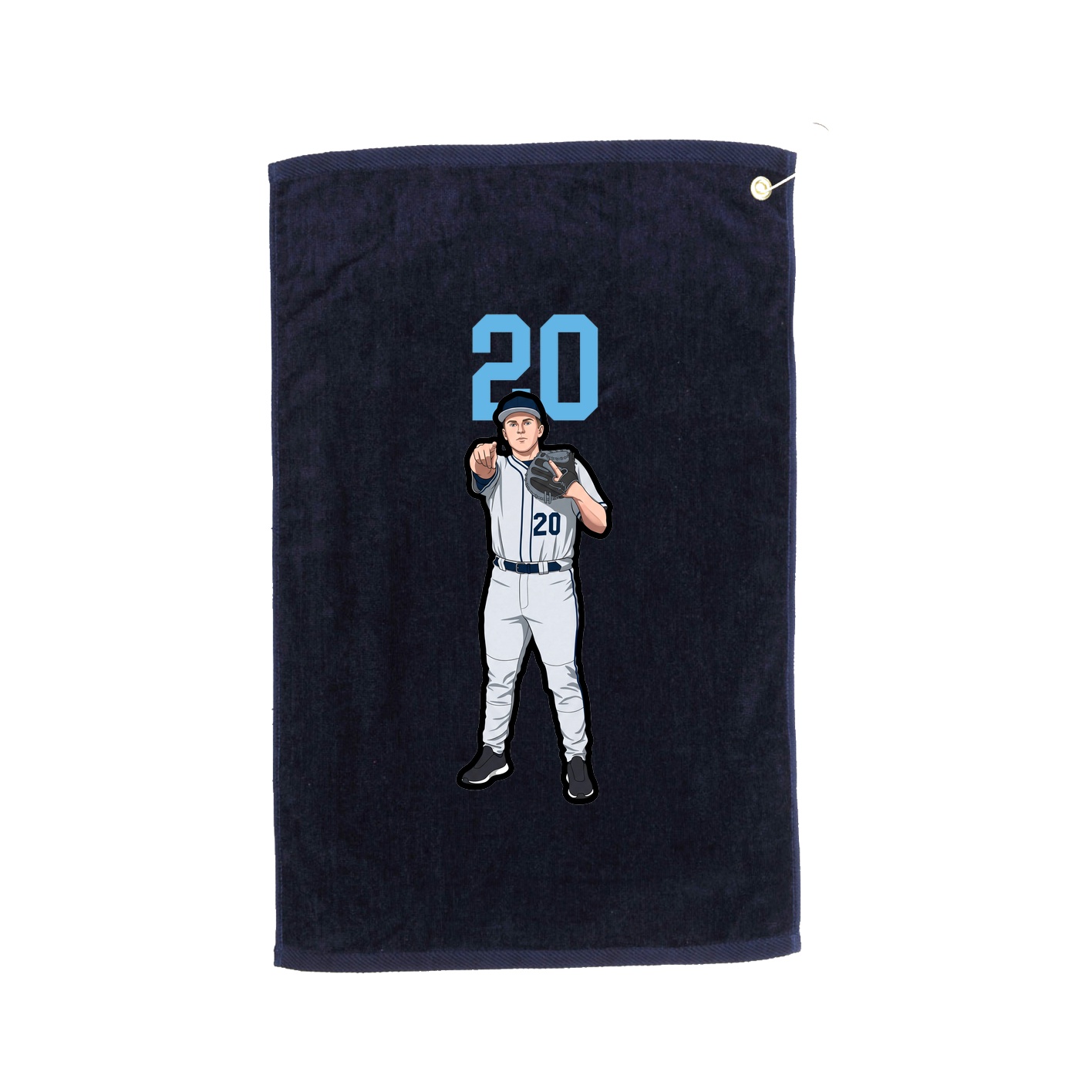 Golf Towel — Number Top in Navy