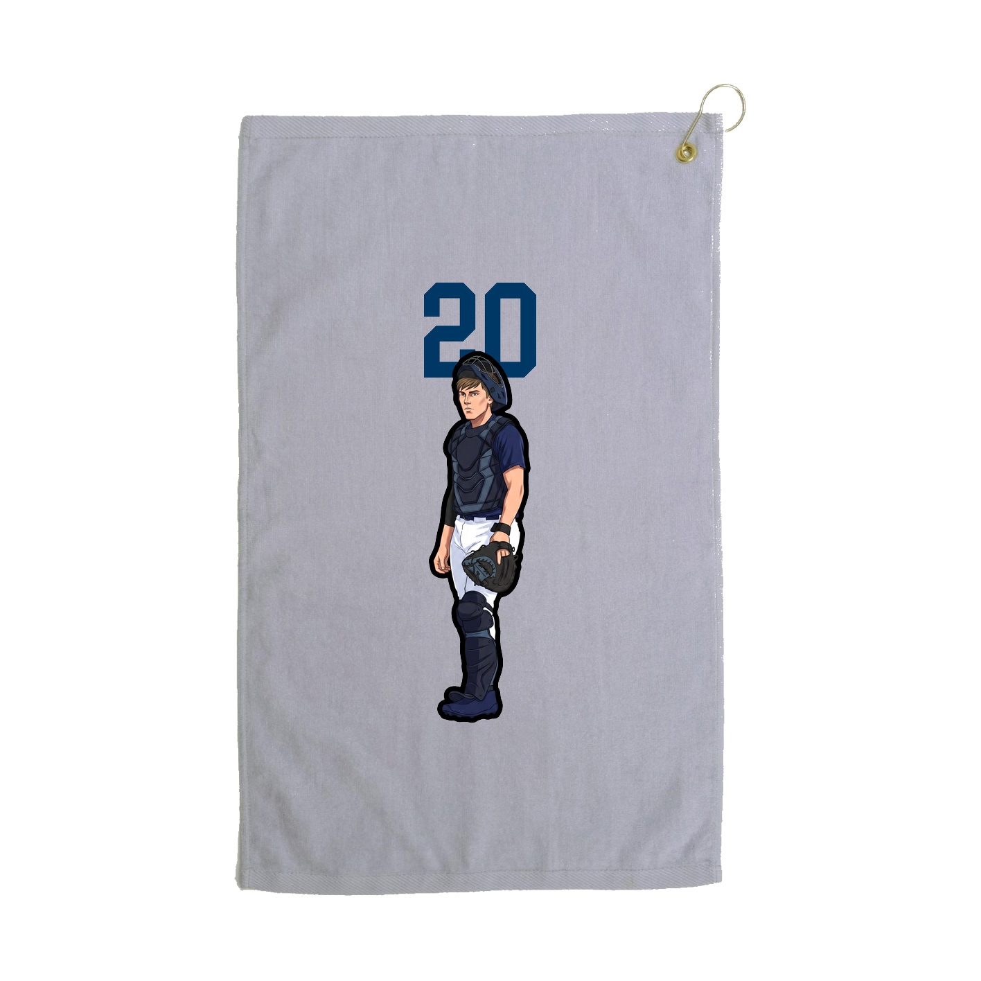 Golf Towel — Number Top in Grey