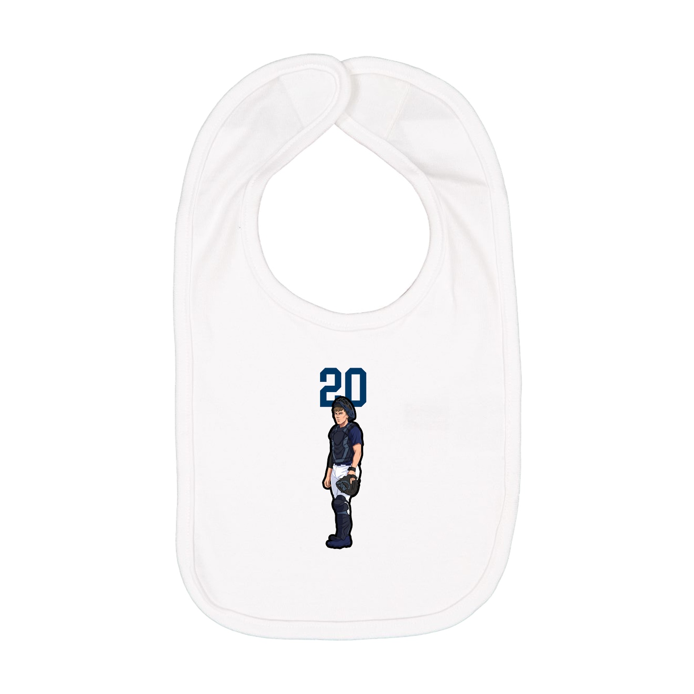 Infant Bib — Number Top in White