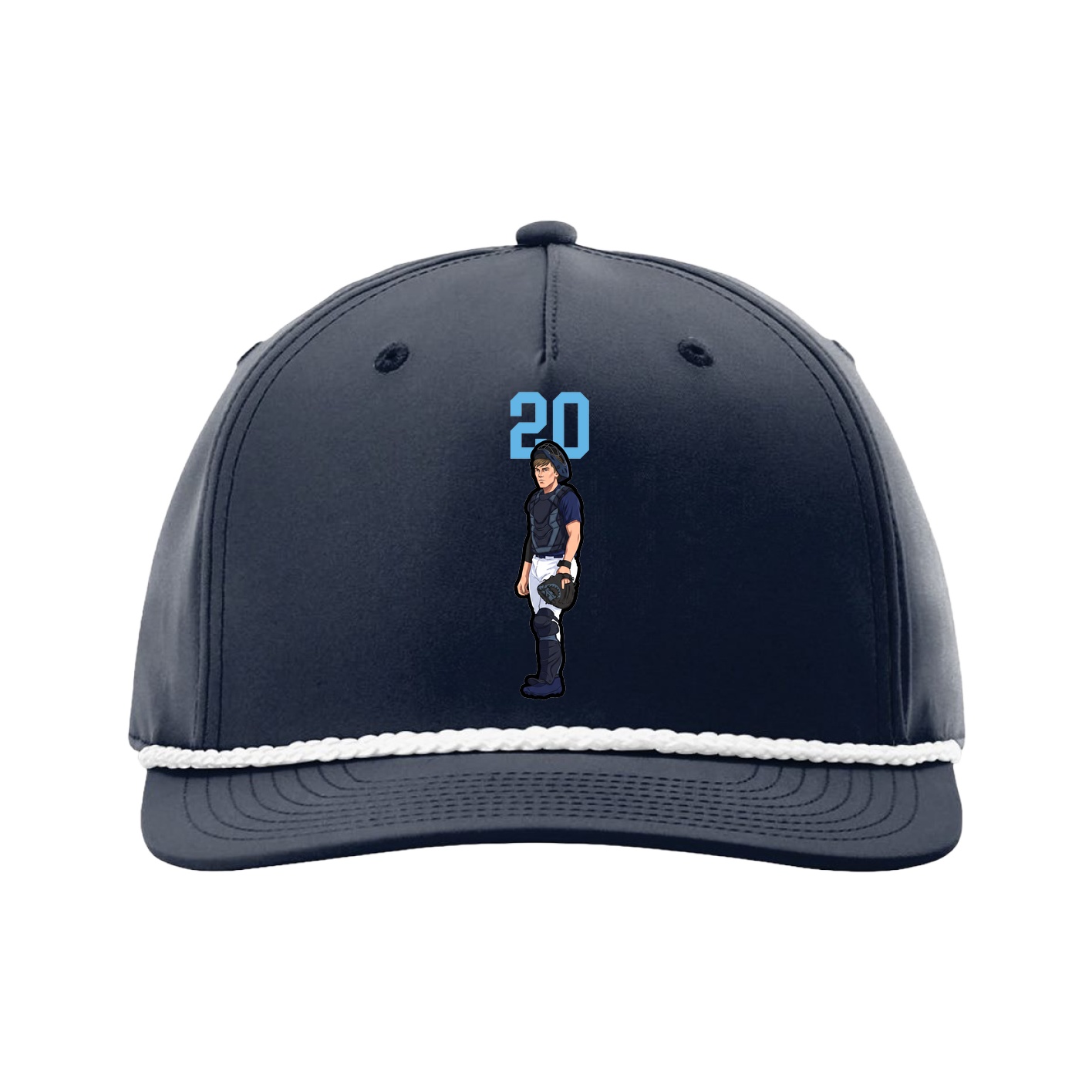 Five-Panel Classic Rope Cap — Number Top in Navy