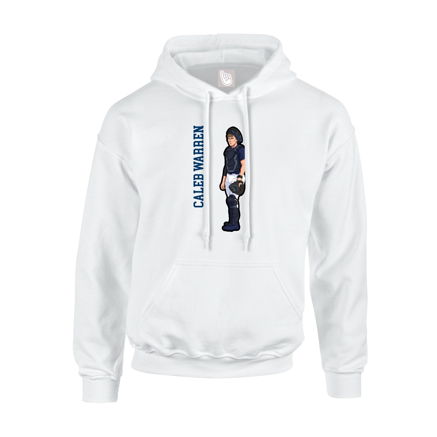 Youth Hoodie — Name Vertical in White