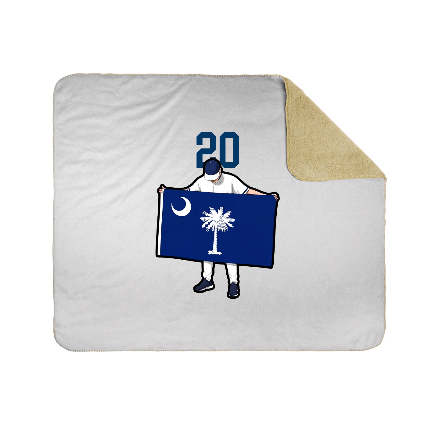 Throw Blanket — Number Top in White
