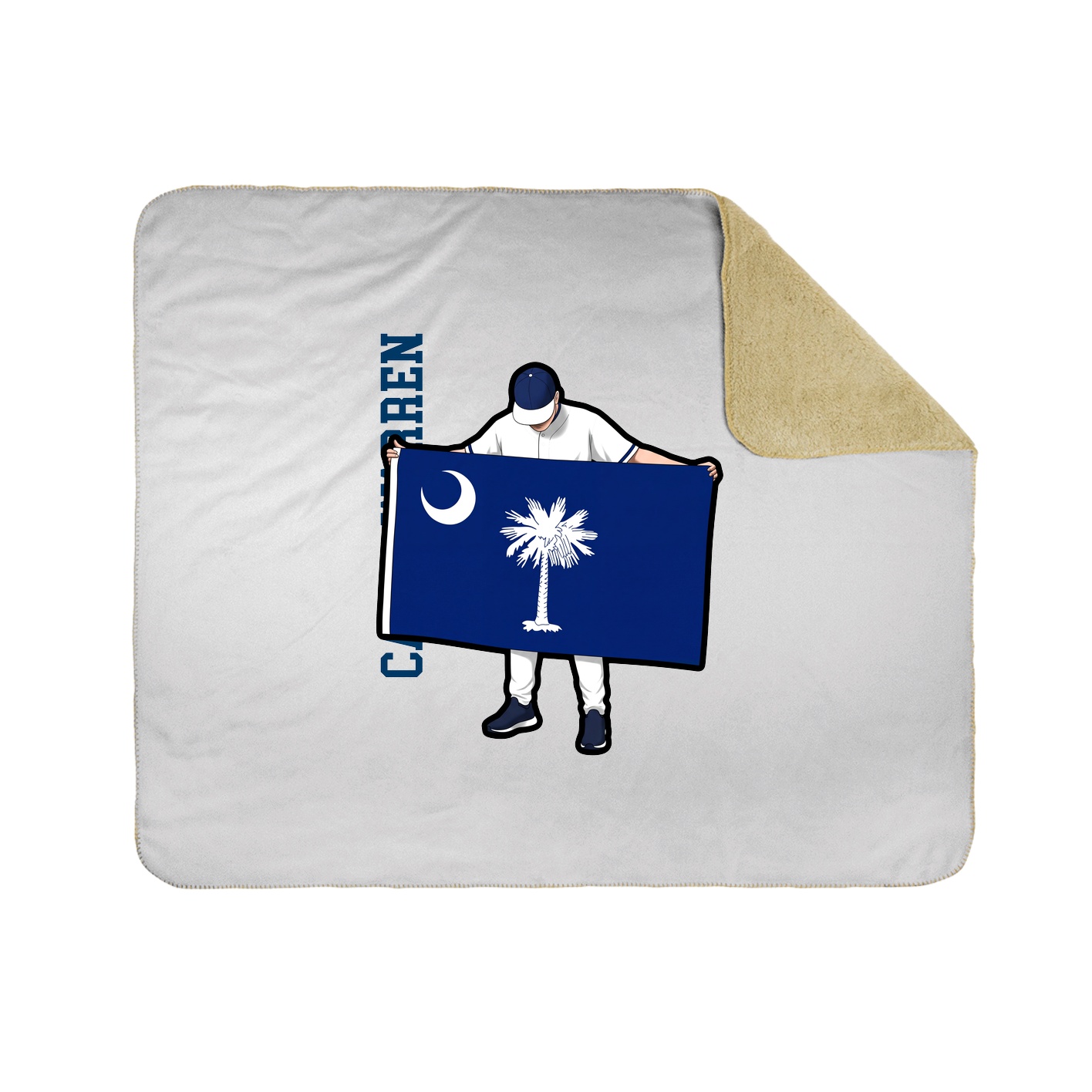 Throw Blanket — Name Vertical in White