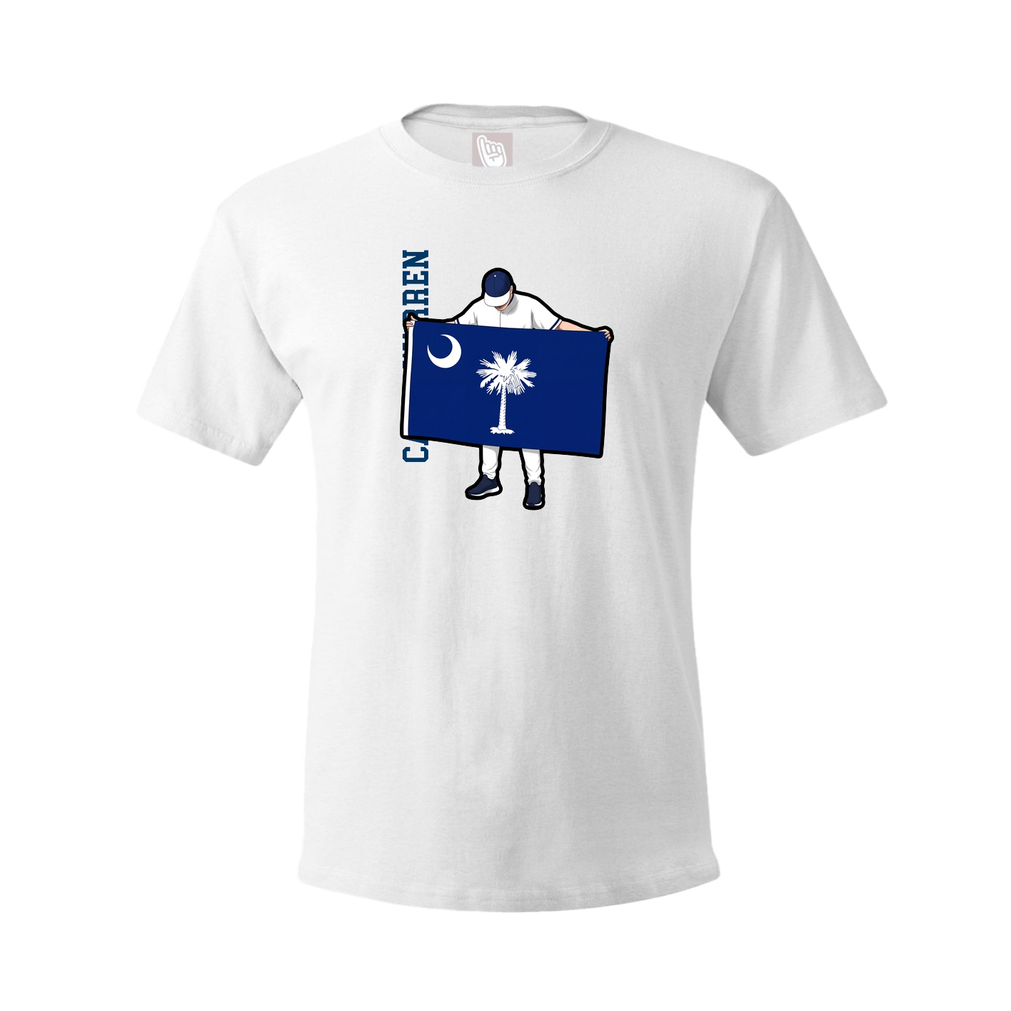 Youth Tee — Name Vertical in White