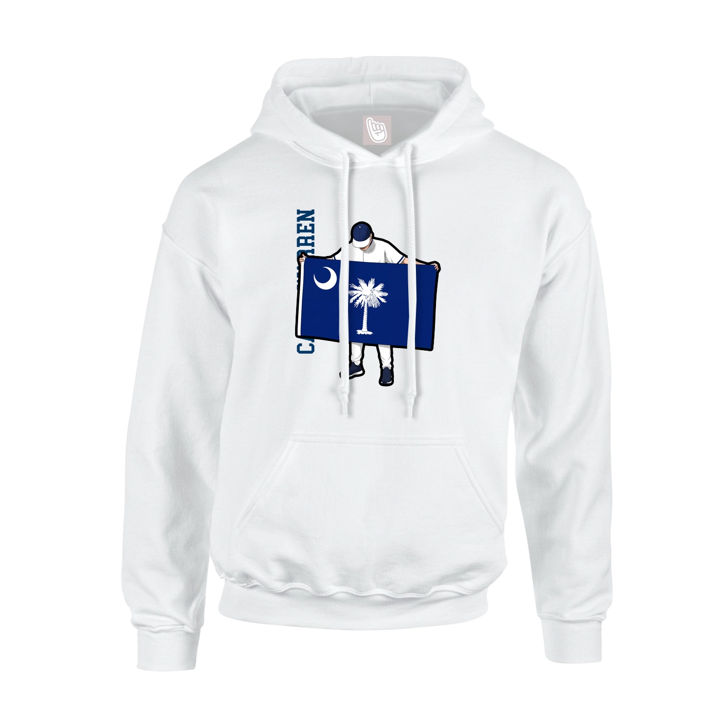 Hoodie — Name Vertical in White