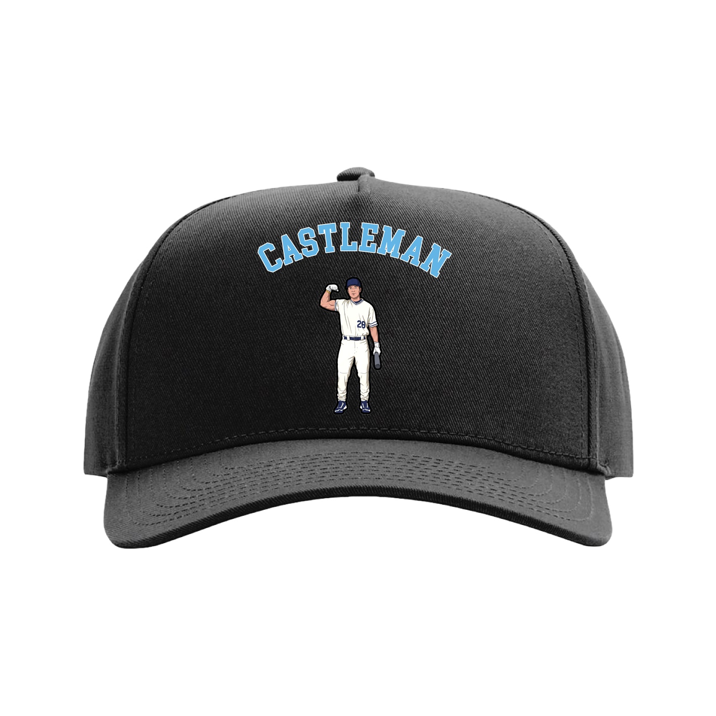 Full Fabric Five-Panel Champ Cap — Shirsey Arch in Black