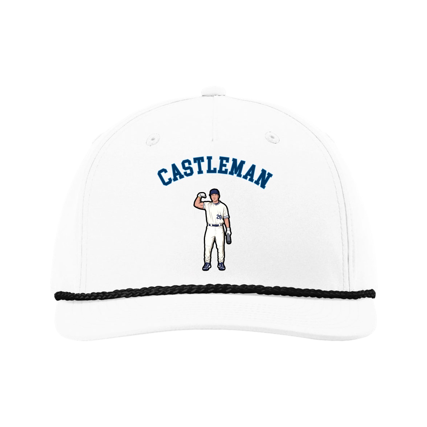 Five-Panel Classic Rope Cap — Shirsey Arch in White