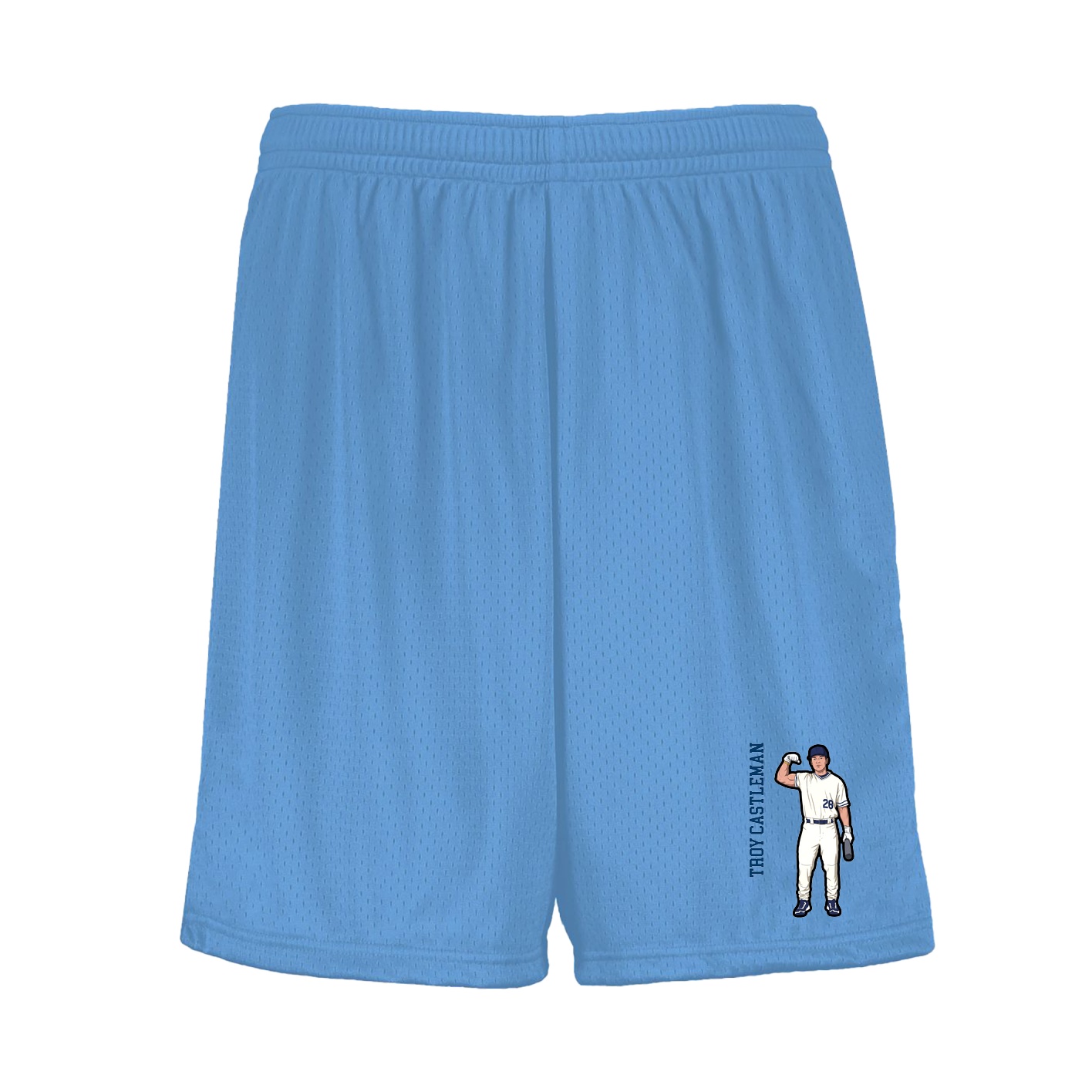 Shorts — Name Vertical in Light Blue