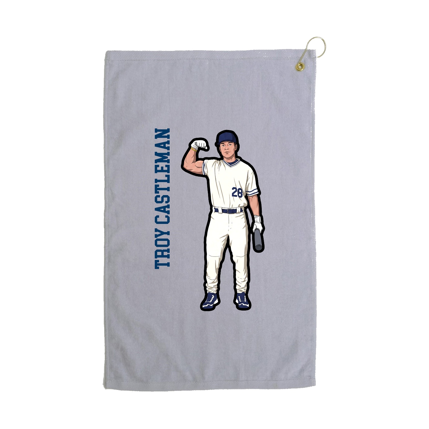 Golf Towel — Name Vertical in Grey