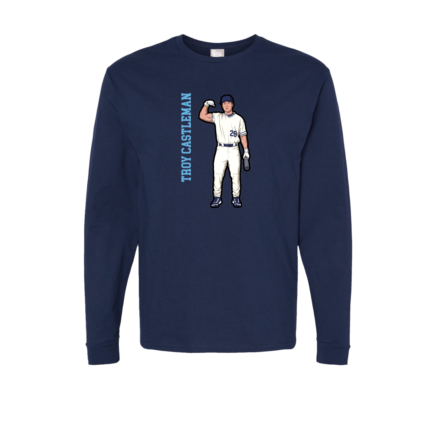 Long Sleeve Tee — Name Vertical in Navy