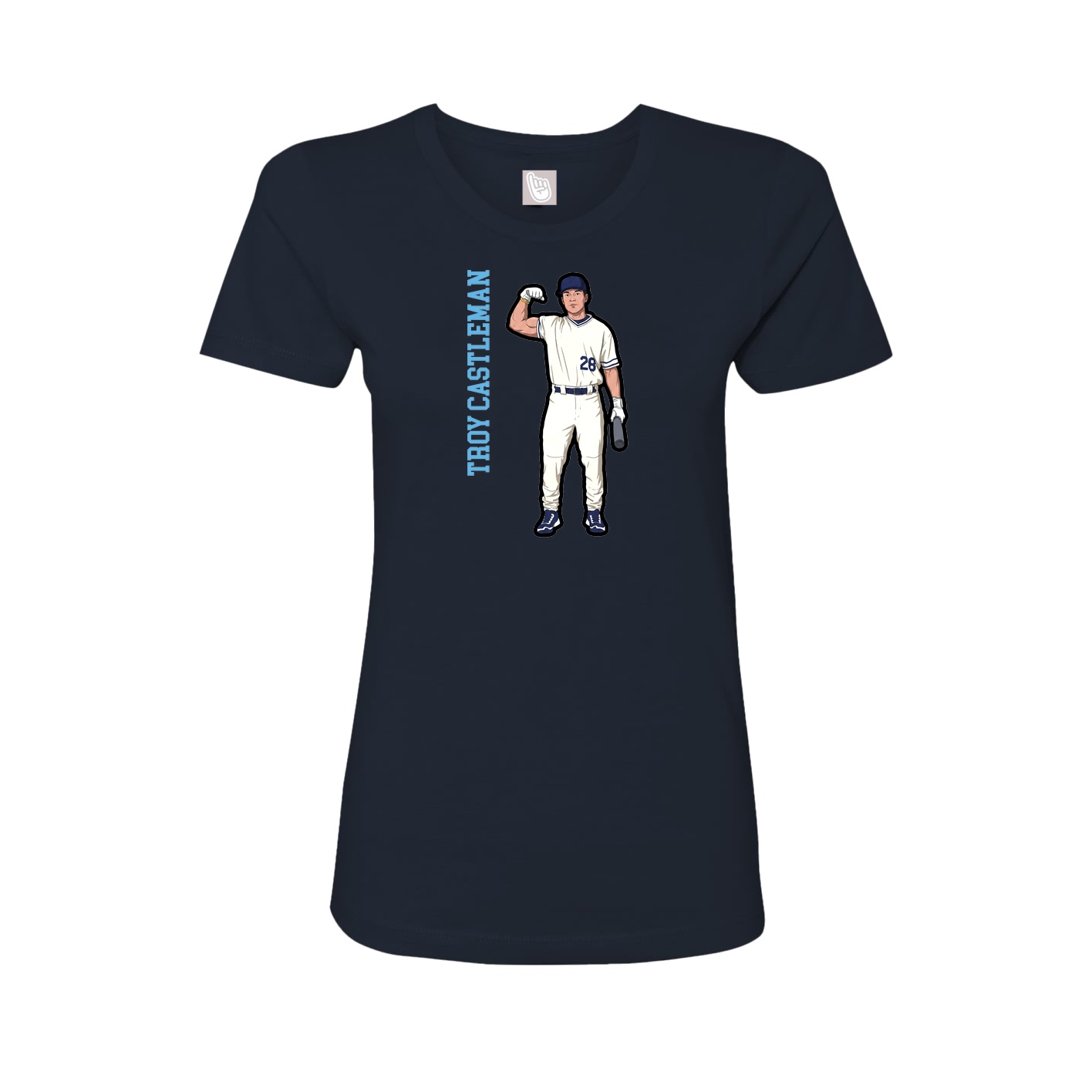 Womens Tee — Name Vertical in Navy