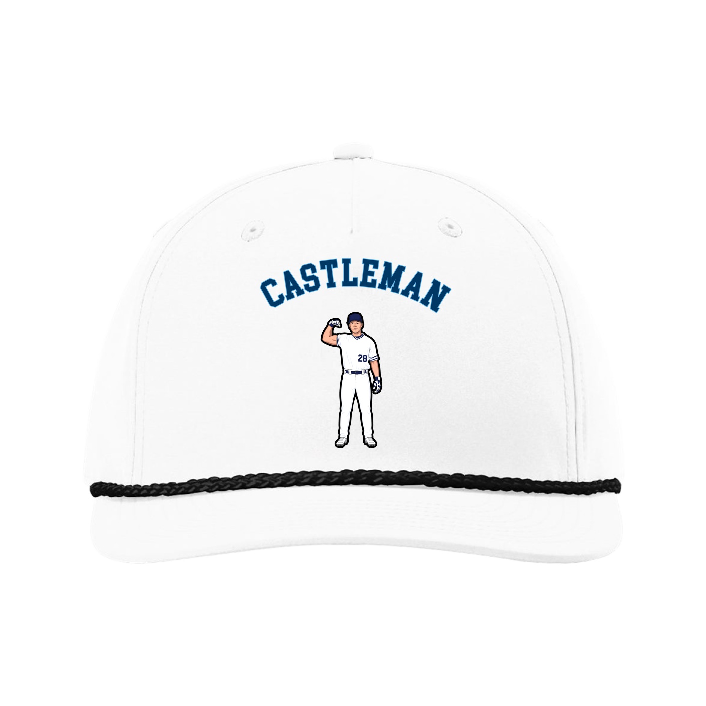Five-Panel Classic Rope Cap — Shirsey Arch in White