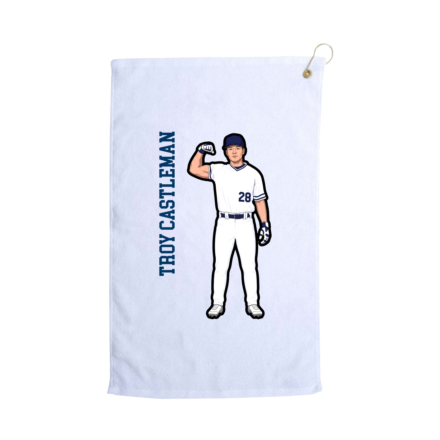Golf Towel — Name Vertical in White