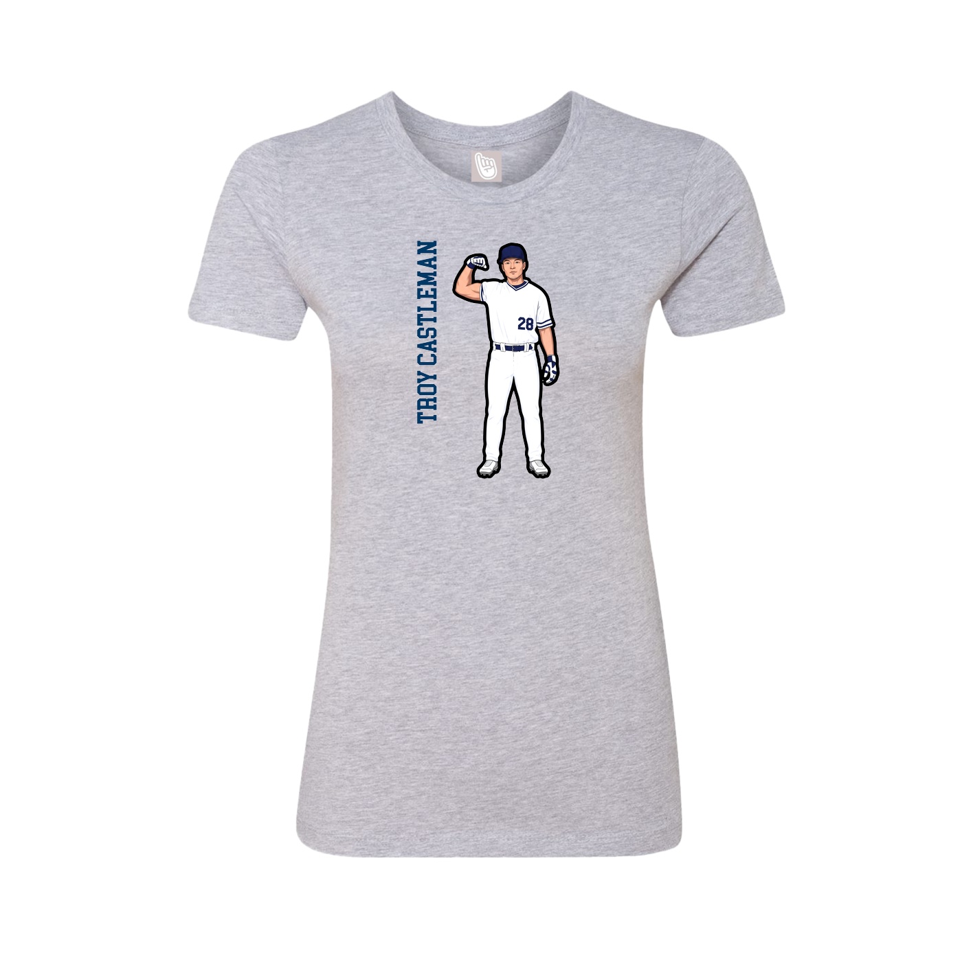 Womens Tee — Name Vertical in Grey