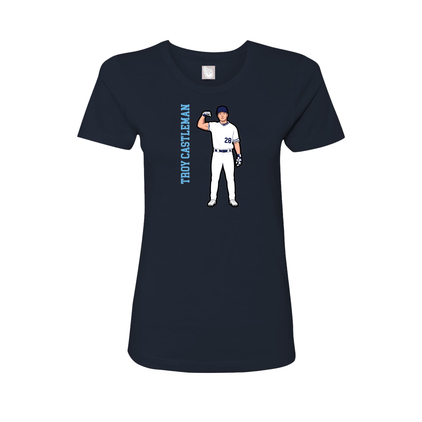 Womens Tee — Name Vertical in Navy