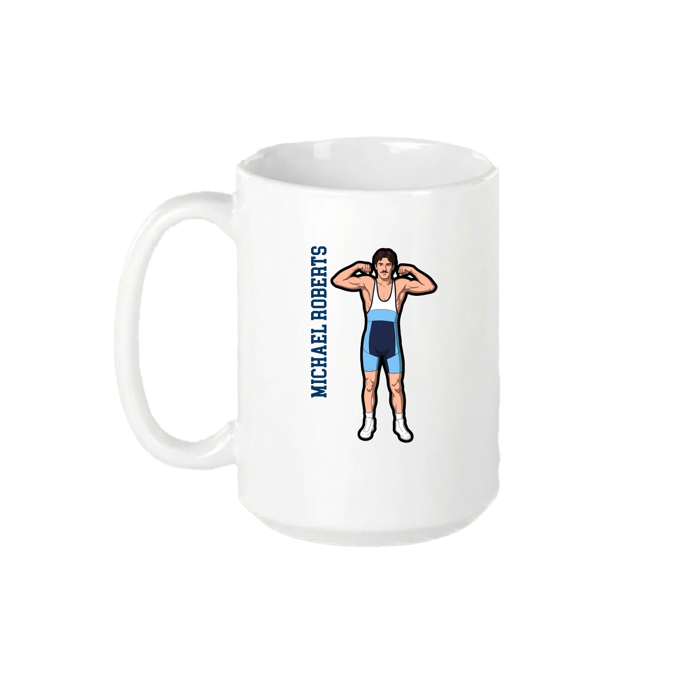 15oz Coffee Mug — Name Vertical in White