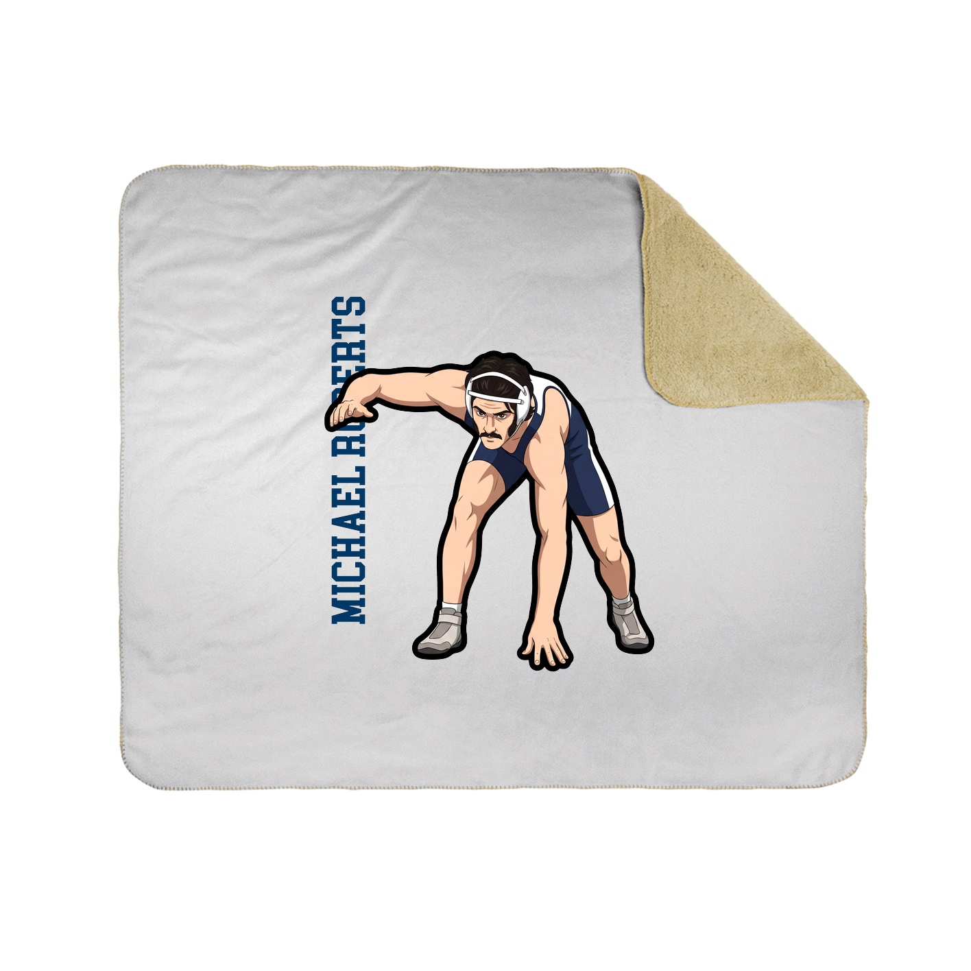 Throw Blanket — Name Vertical in White