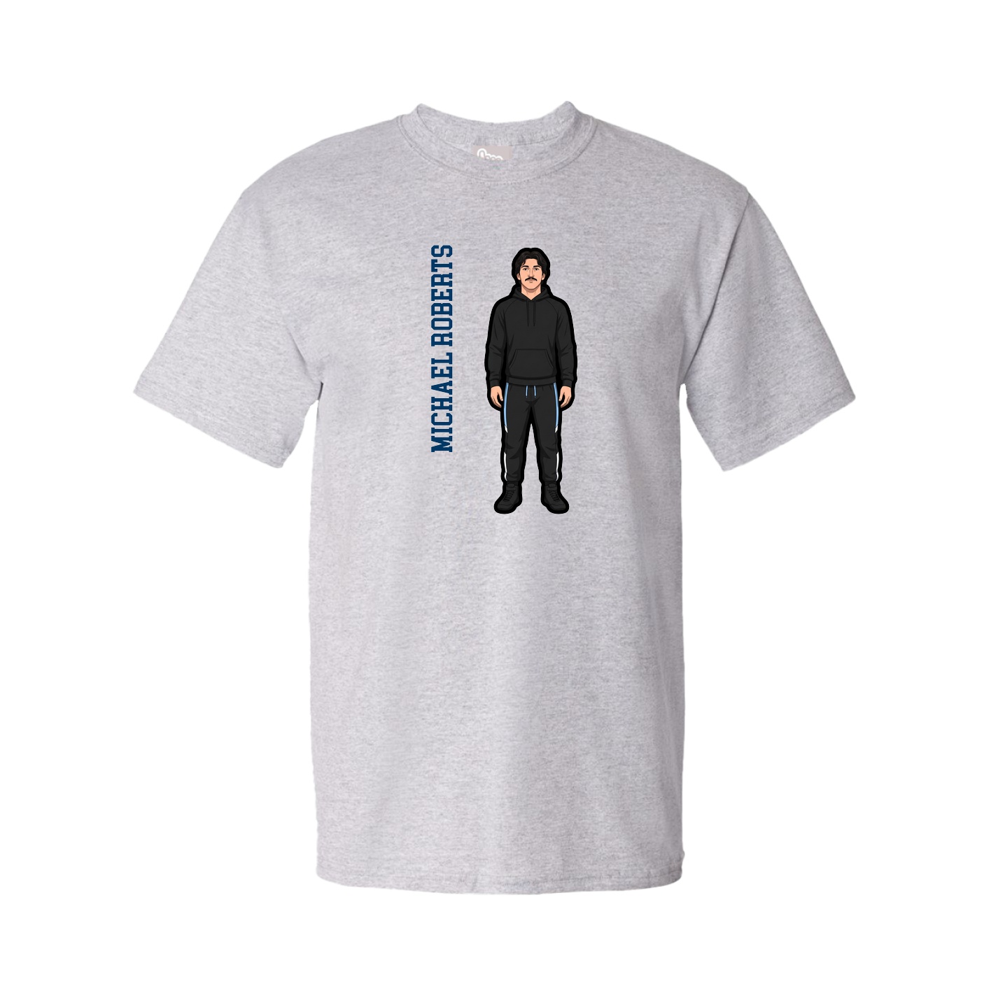 Tee — Name Vertical in Grey