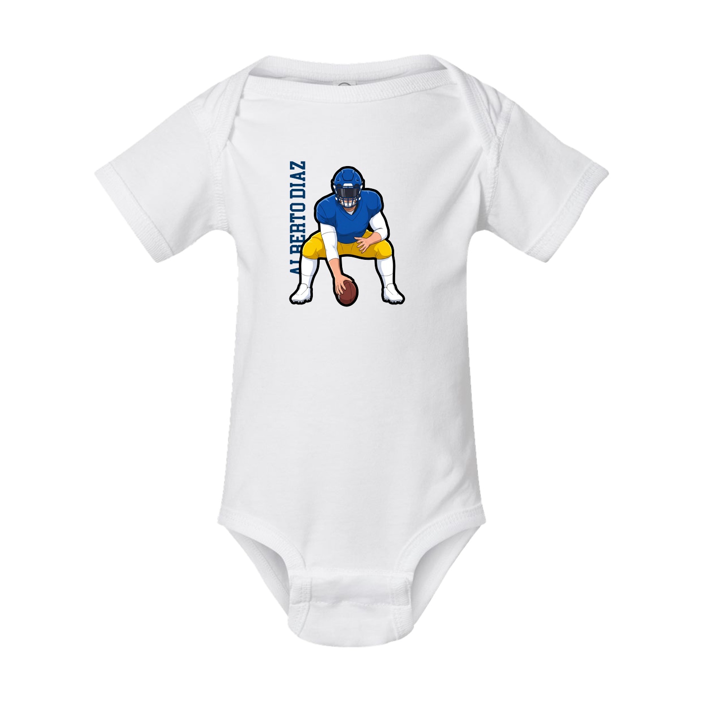 Baby Onesie — Name Vertical in White