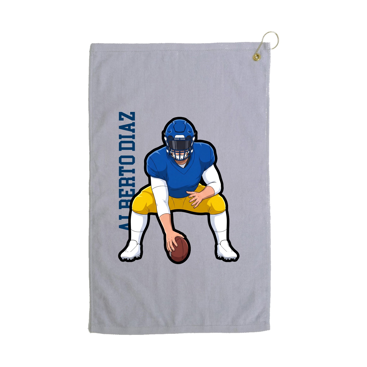 Golf Towel — Name Vertical in Grey