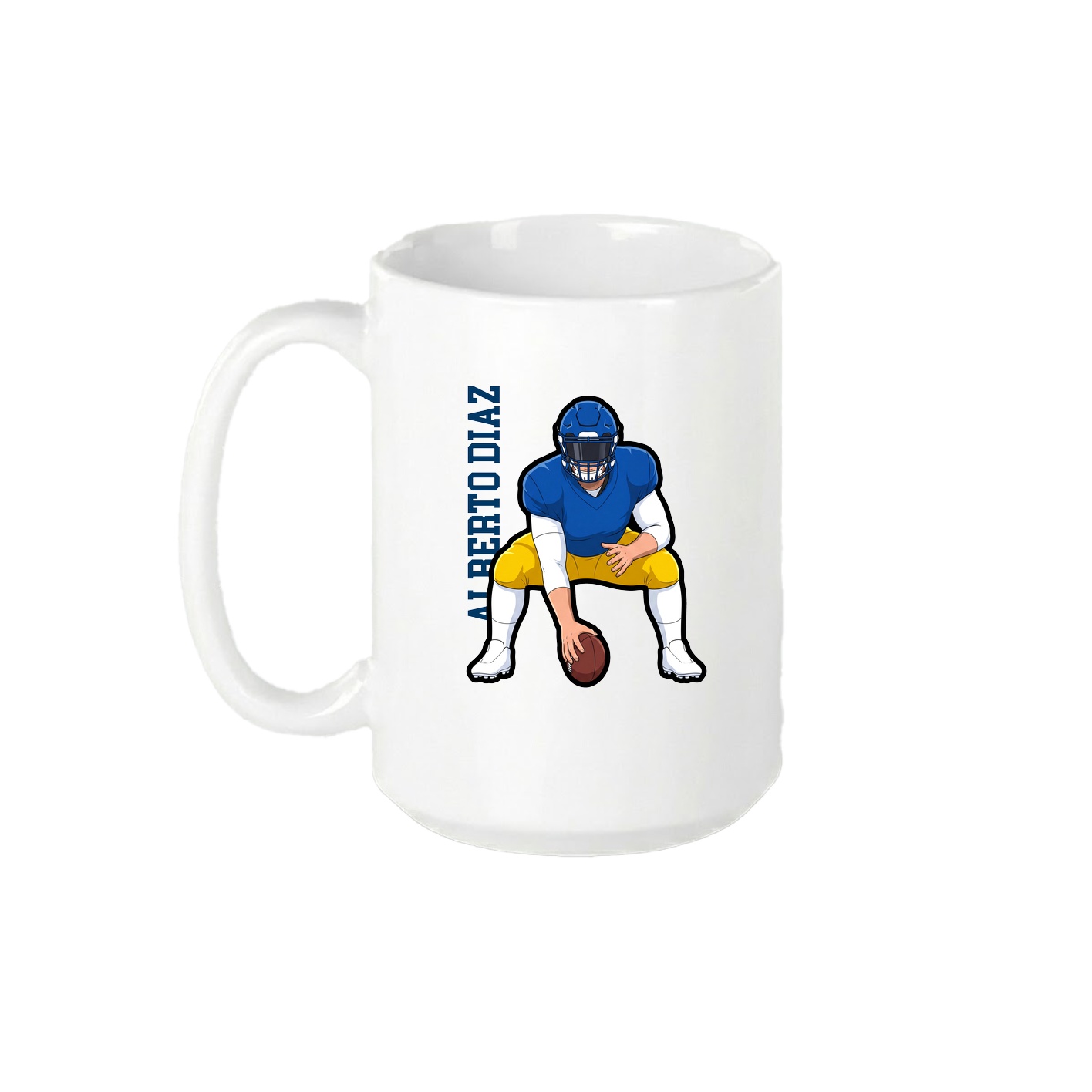 15oz Coffee Mug — Name Vertical in White