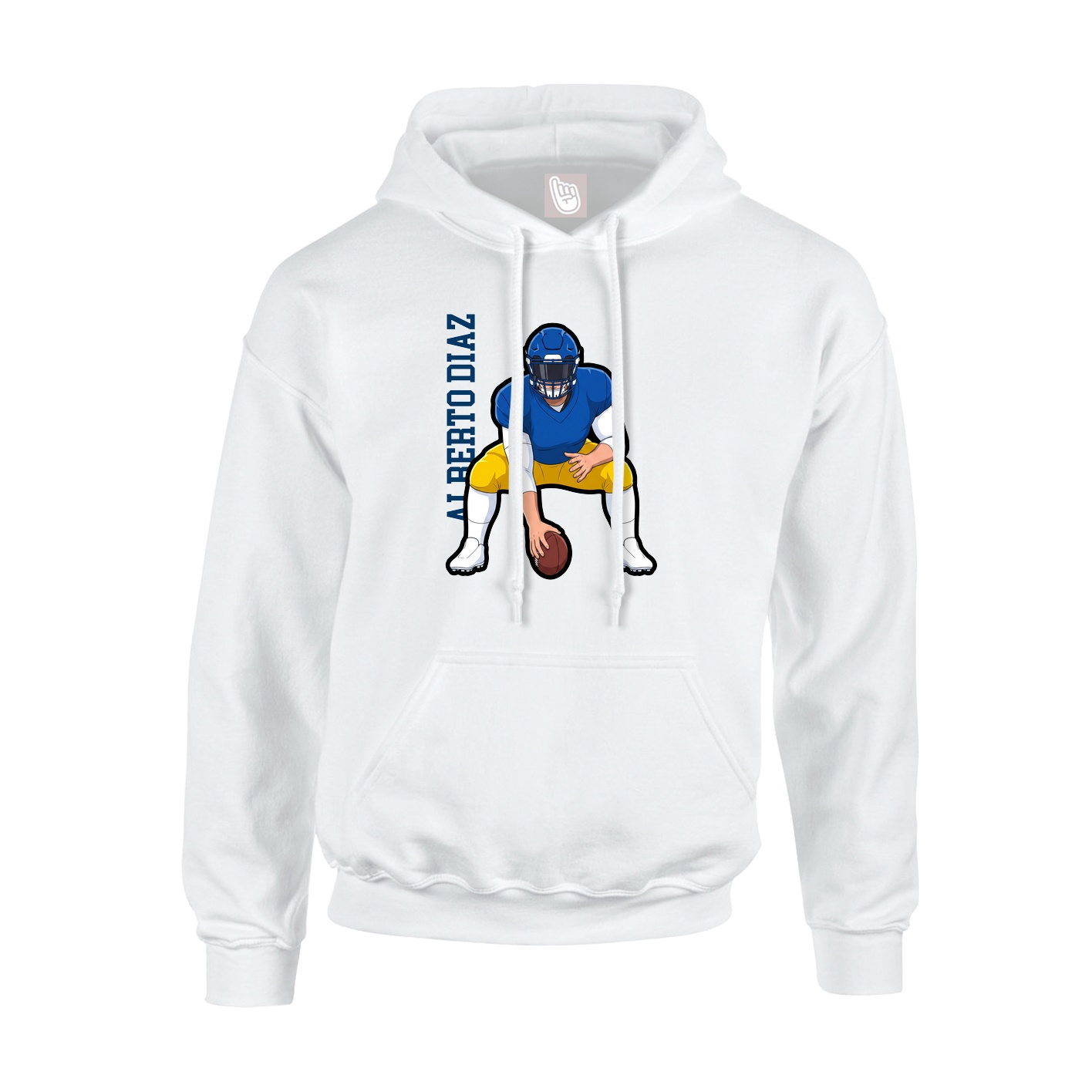 Hoodie — Name Vertical in White