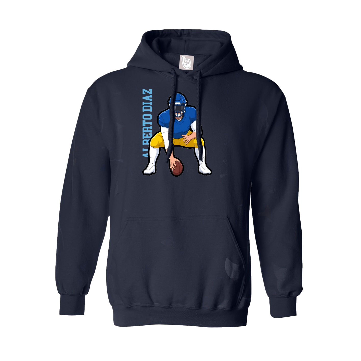 Youth Hoodie — Name Vertical in Navy