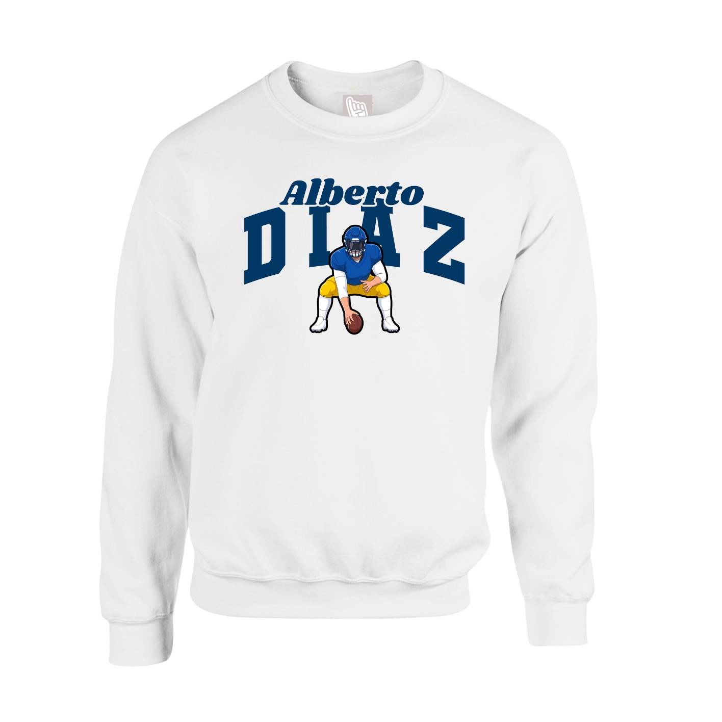 Fleece Crew — Signature Arch in White