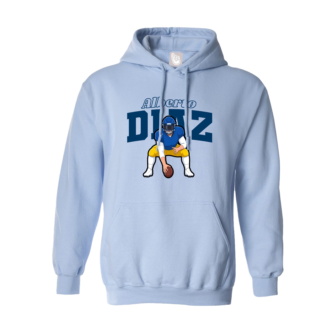 Hoodie — Name Arch in Light Blue