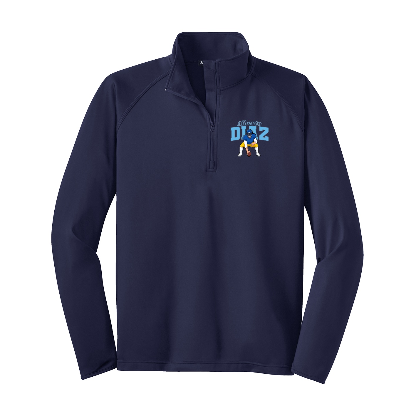 Q-Zip Pullover — Name Arch in Navy