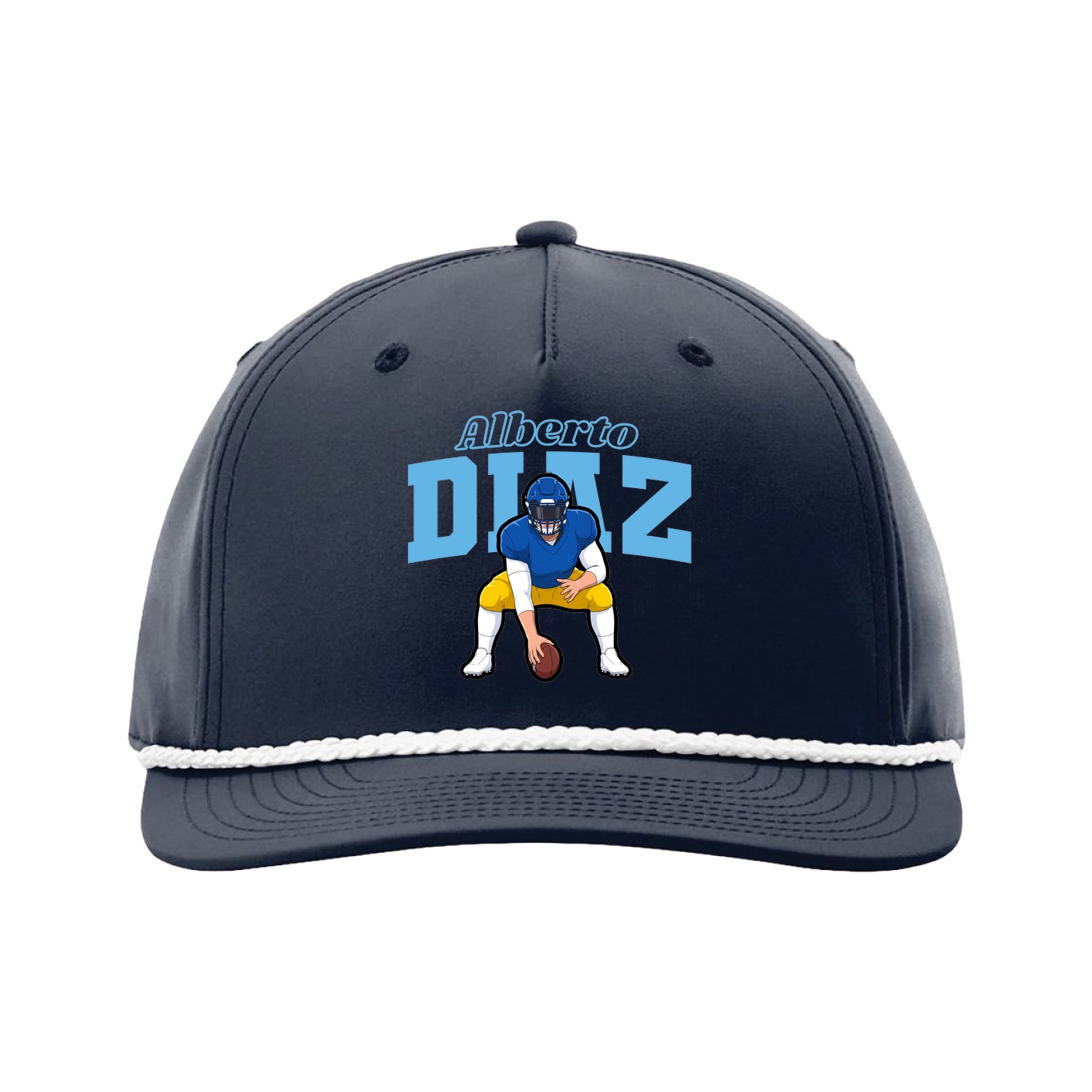 Five-Panel Classic Rope Cap — Name Arch in Navy