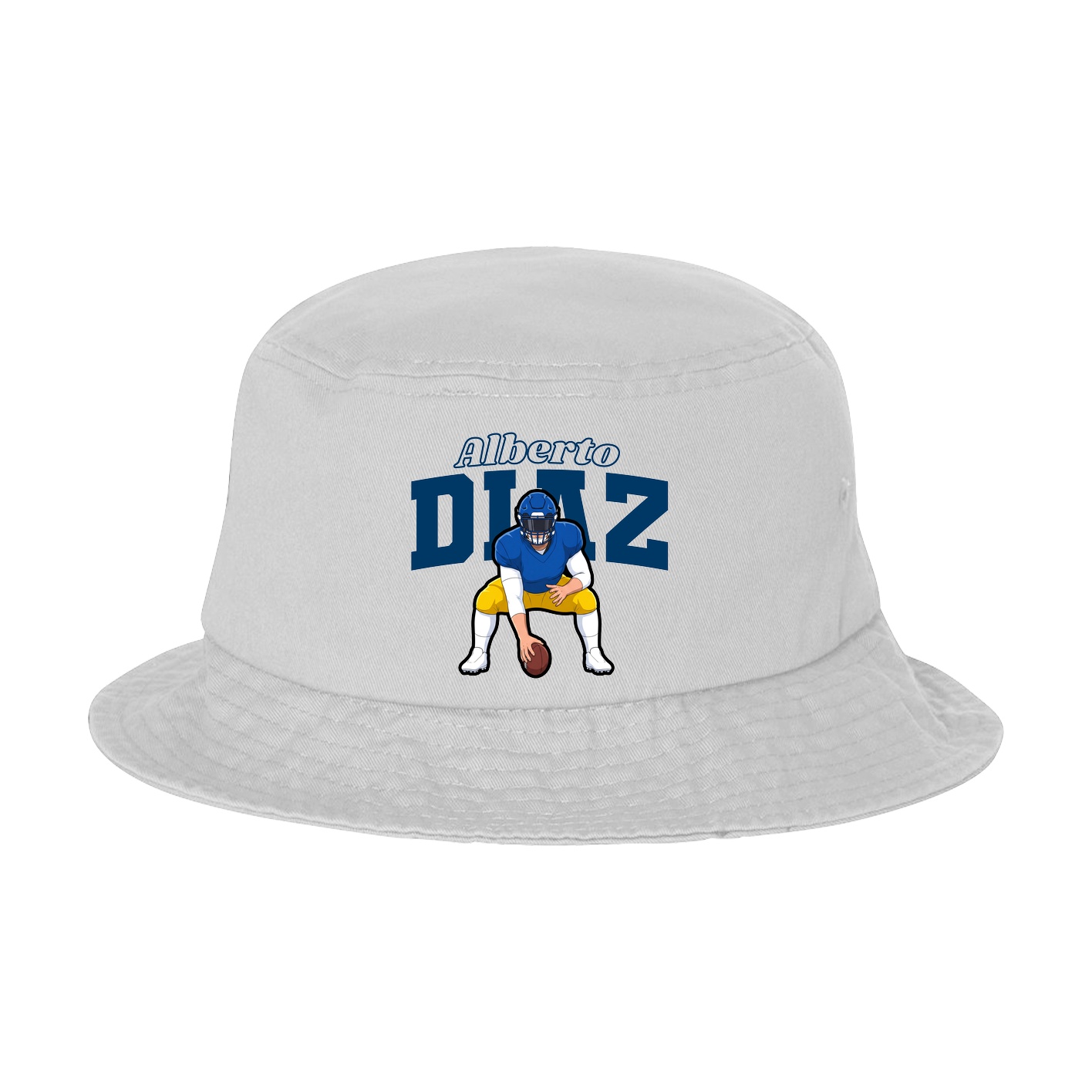 Bucket Cap — Name Arch in White