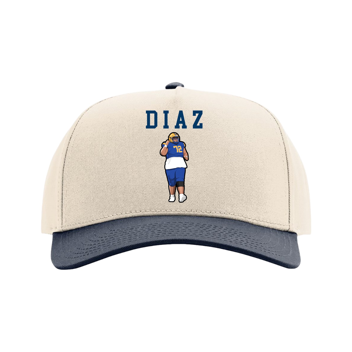 Full Fabric Five-Panel Champ Cap — Shirsey in Cream/Navy