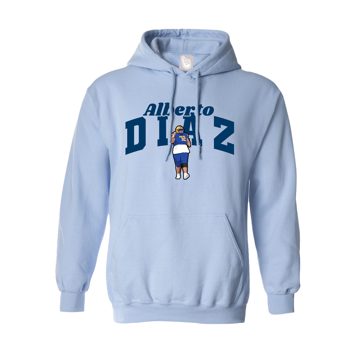 Hoodie — Signature Arch in Light Blue