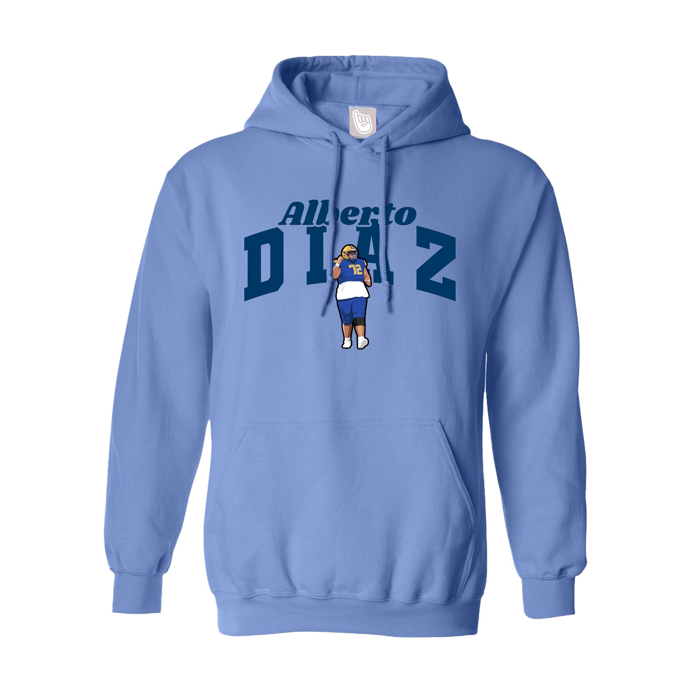 Youth Hoodie — Signature Arch in Powder Blue
