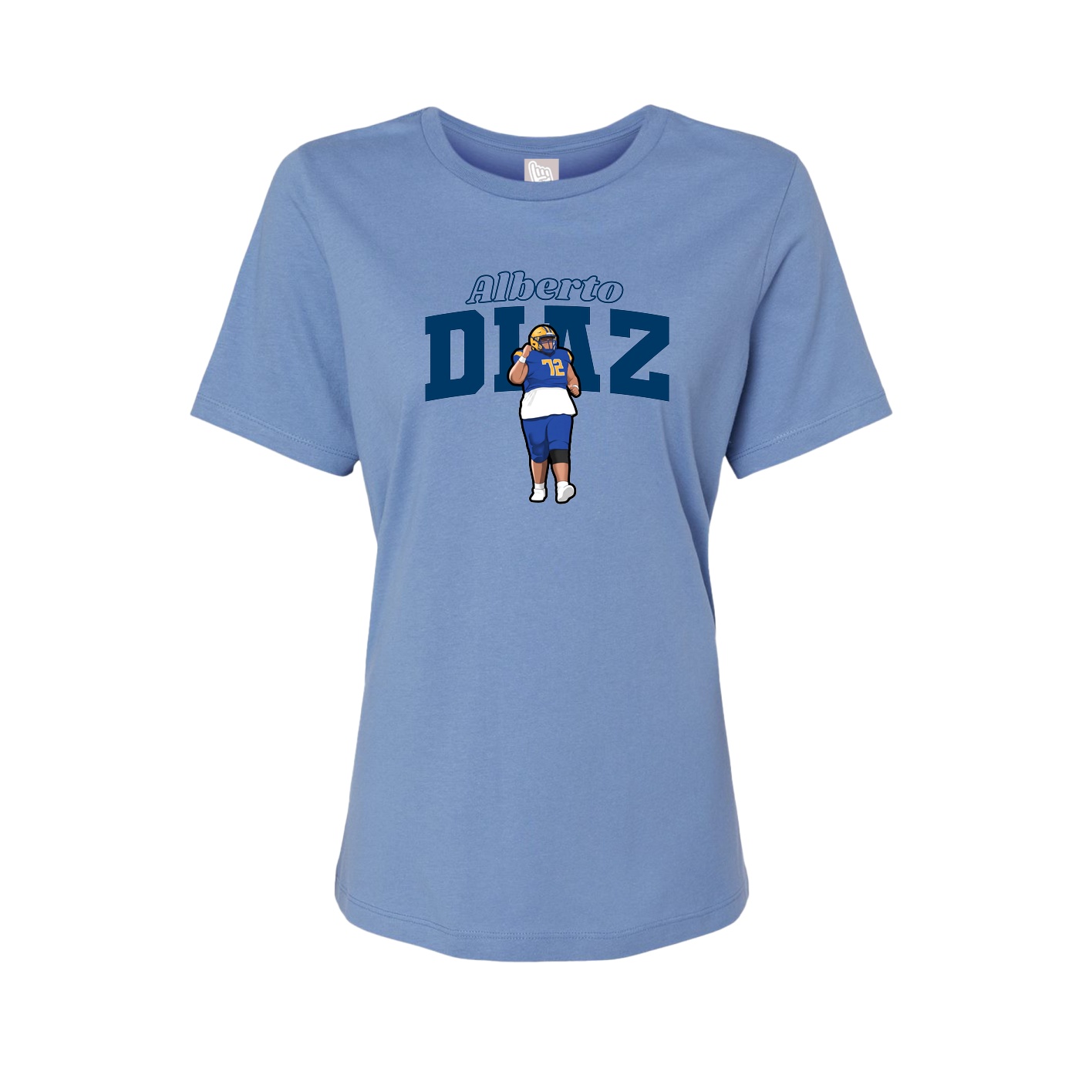 Womens Tee — Name Arch in Powder Blue
