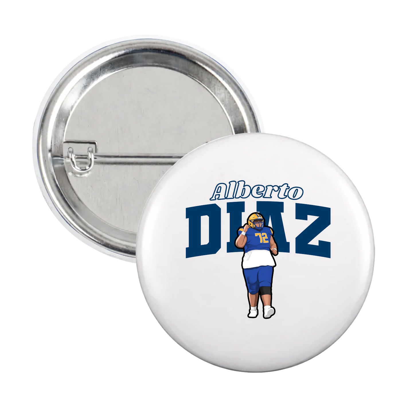 Game Day Button — Name Arch in White