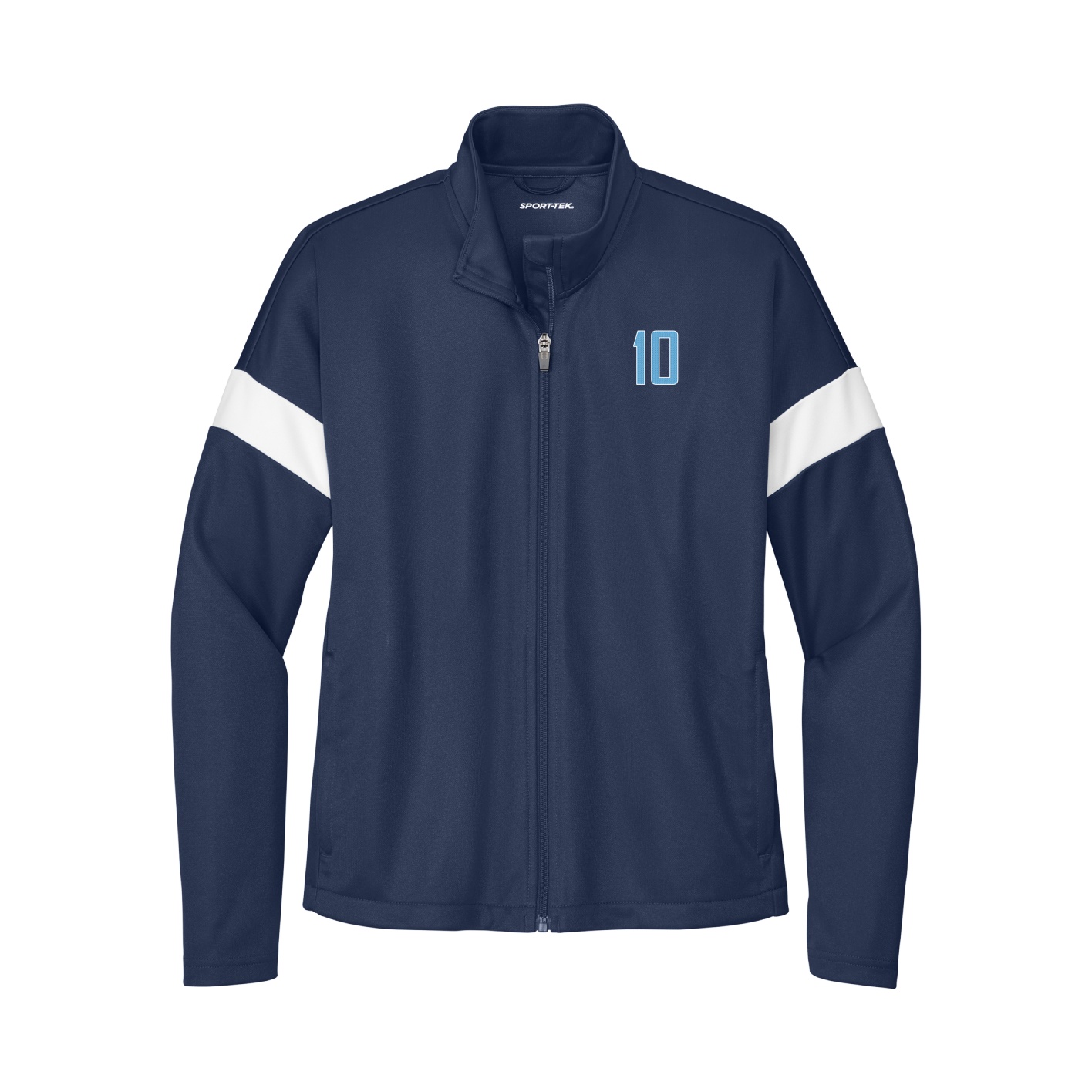 Womens Team Travel Full-Zip Jacket — Front Shirsy in Navy/White