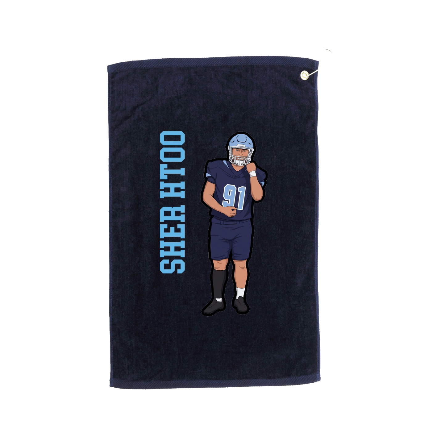 Golf Towel — Name Vertical in Navy
