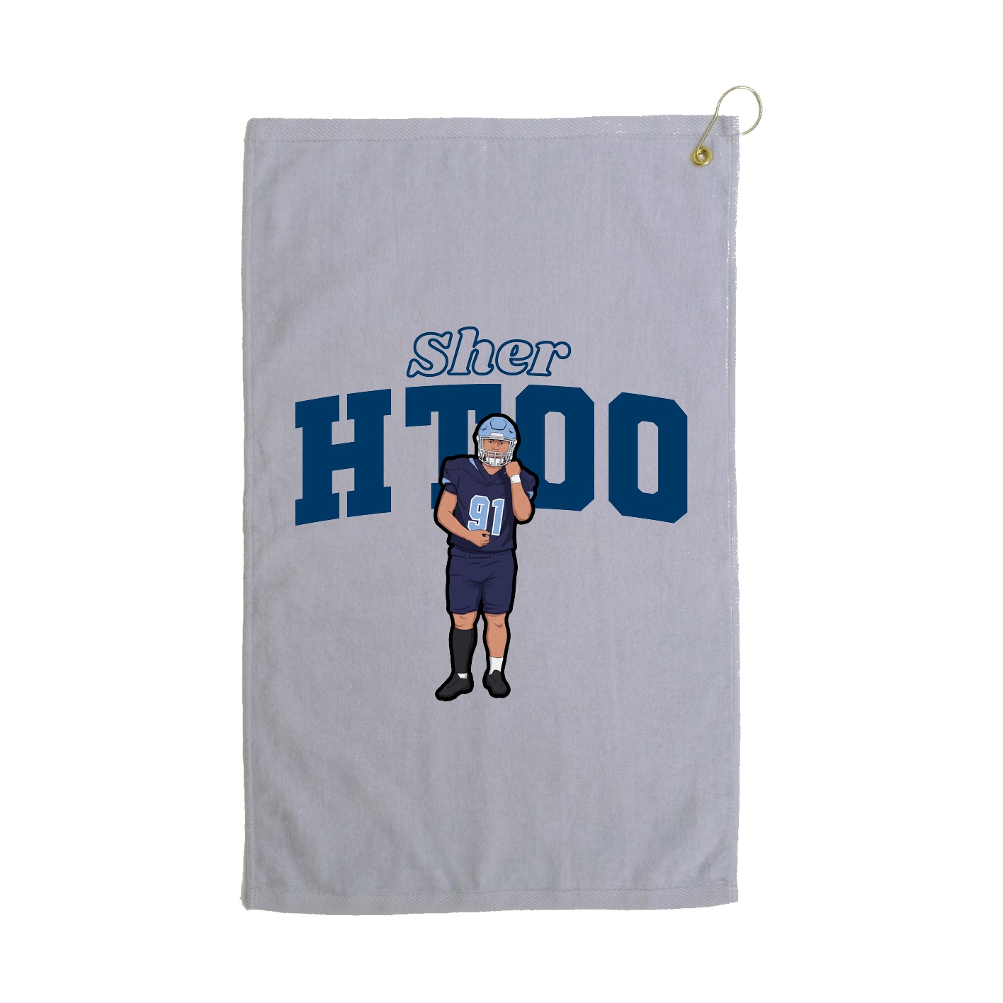 Golf Towel — Name Arch in Grey