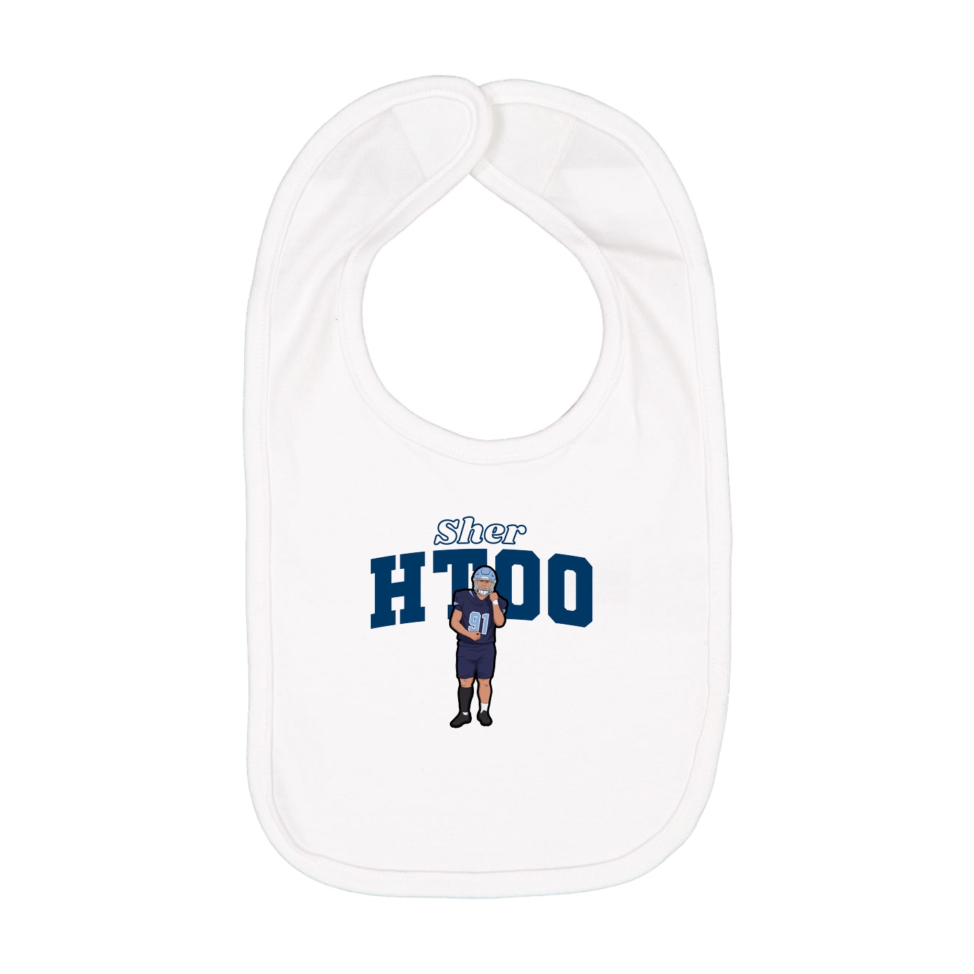 Infant Bib — Name Arch in White