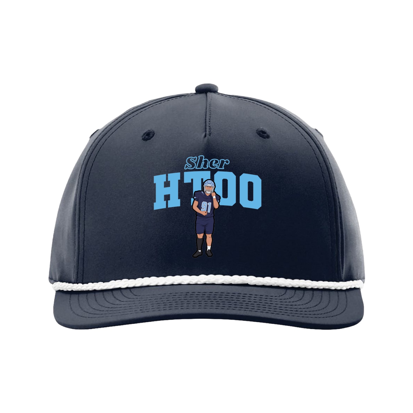 Five-Panel Classic Rope Cap — Name Arch in Navy