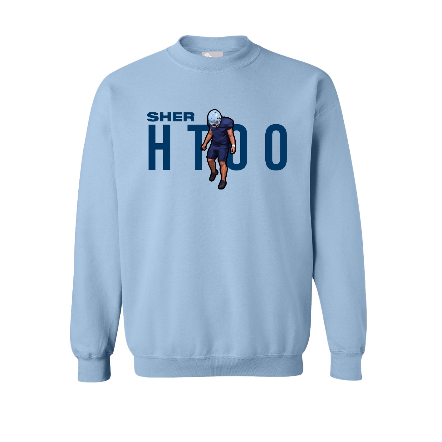 Fleece Crew — Player Name in Light Blue