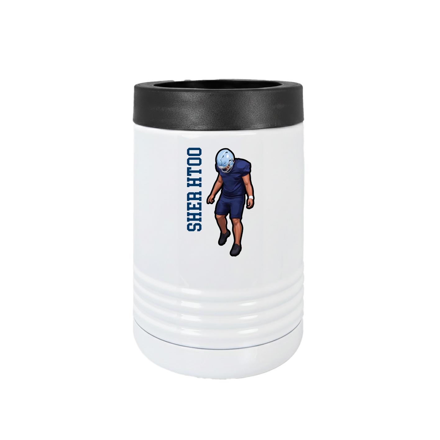 Beverage Holder — Name Vertical in White